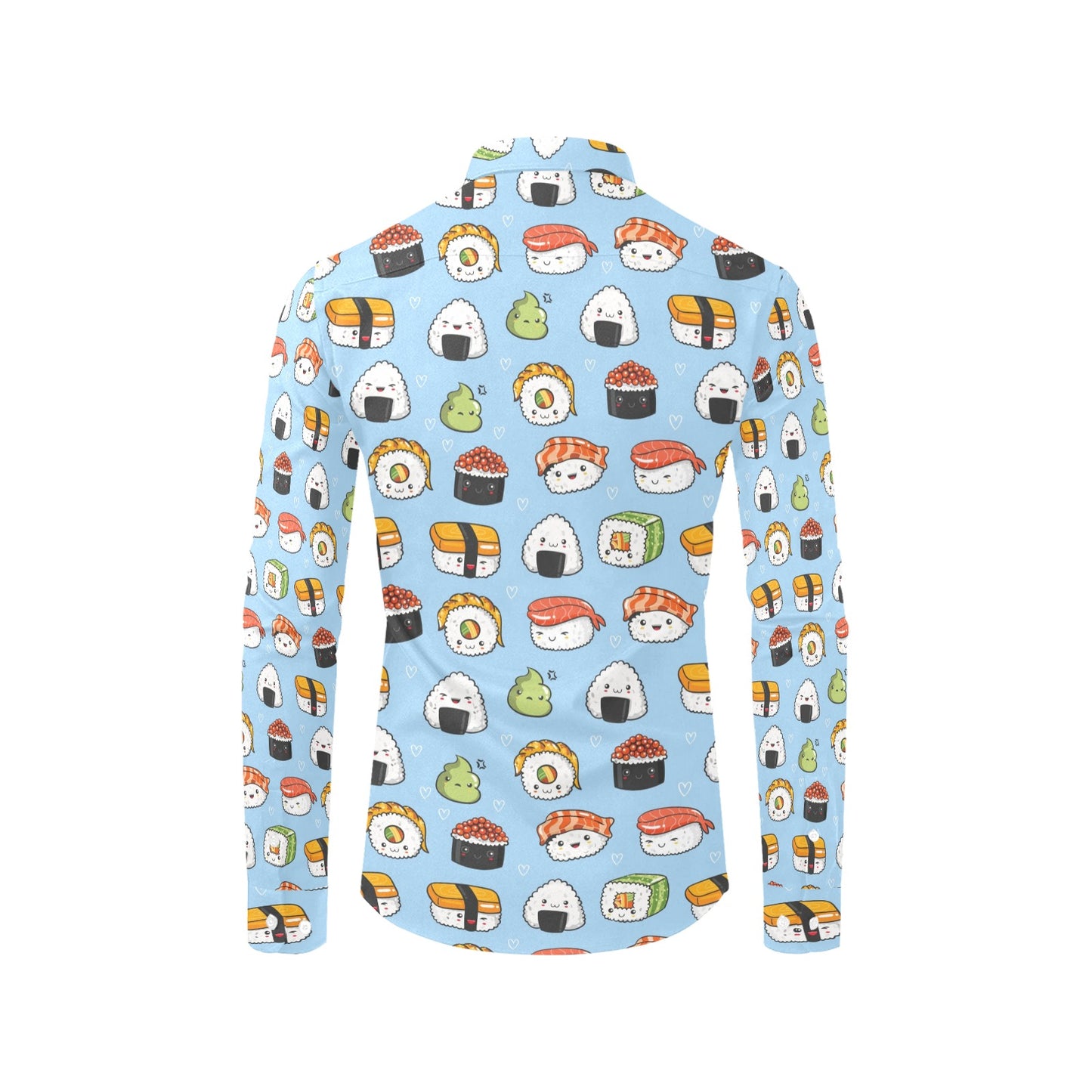 Sushi Print Design LKS303 Men's Long Sleeve Dress Shirt