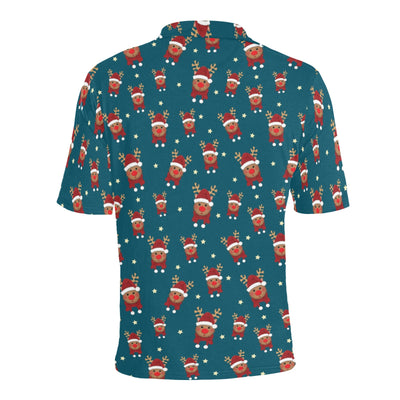 Reindeer Print Design LKS406 Men Polo Shirt