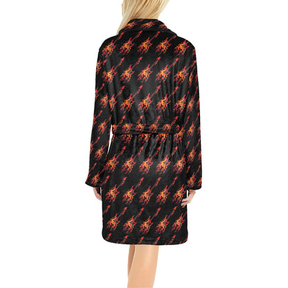 Electric Guitar Print Design LKS406 Women's Fleece Robe