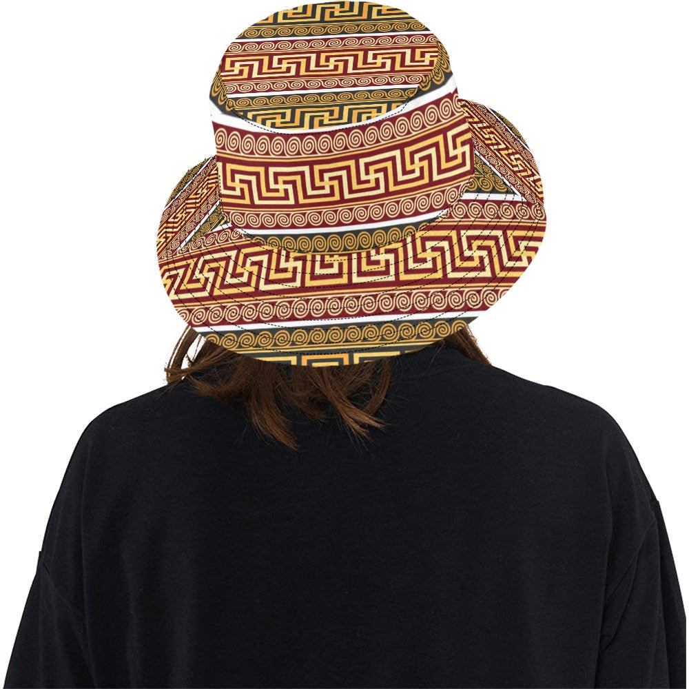 Ancient Greek Pattern Print Design LKS302 Unisex Bucket Hat