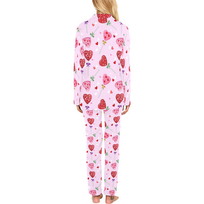 Lollipop Pattern Print Design LL07 Women's Long Pajama Set