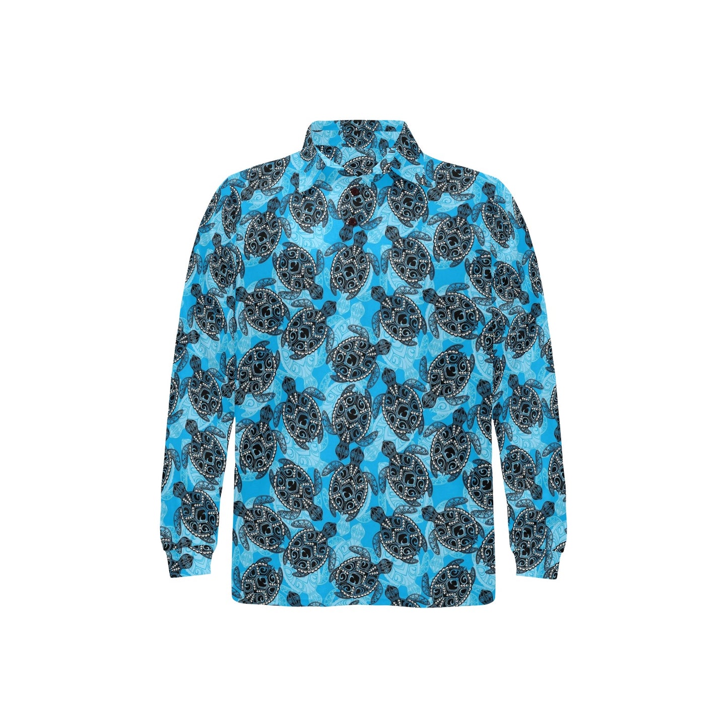 Tribal Pattern Print Design LKS307 Long Sleeve Polo Shirt For Men's