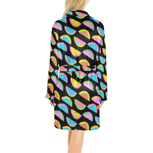 Watermelon Pattern Print Design WM08 Women's Fleece Robe