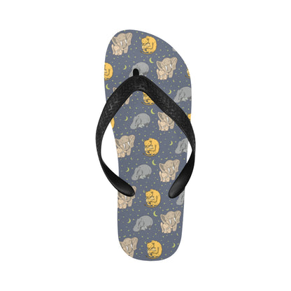 Safari Elephant Lion Print Design LKS303 Flip Flops