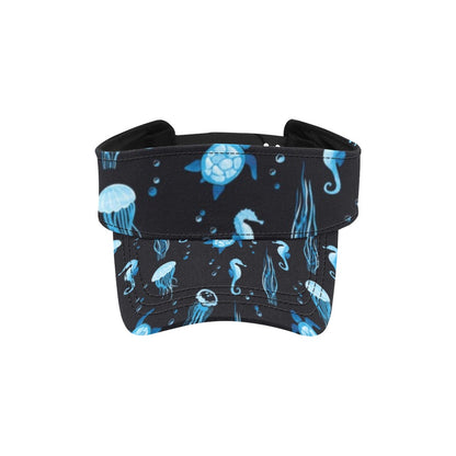 Sea Turtle Jelly Fish Sea Horse Print Design LKS3014 Unisex Sun Visor