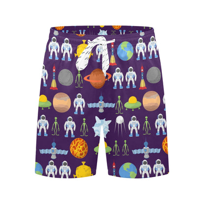 Alien Astronaut Planet Men's Swim Trunks Beach Shorts