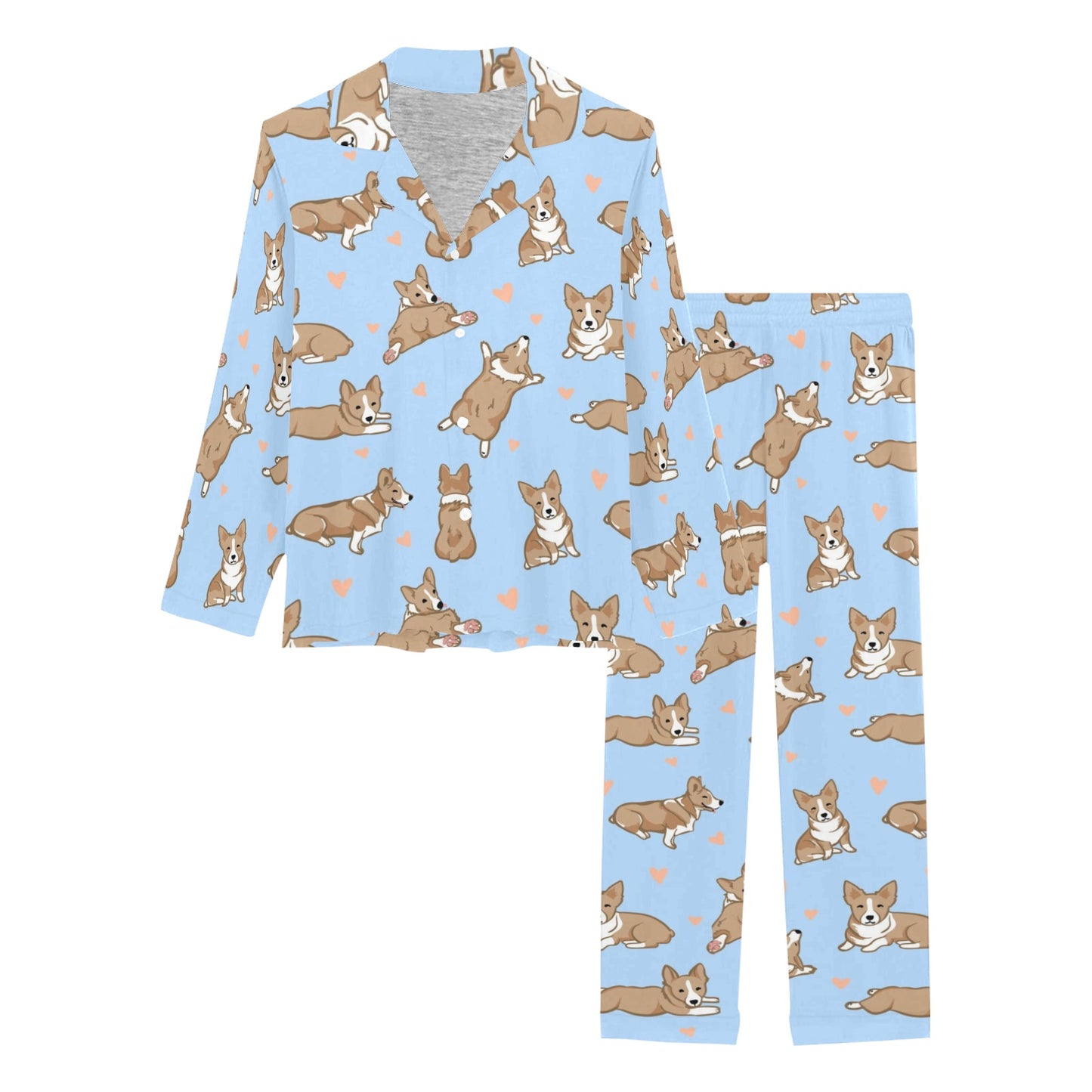 Pembroke Welsh Corgis Pattern Print Design A05 Women's Long Pajama Set