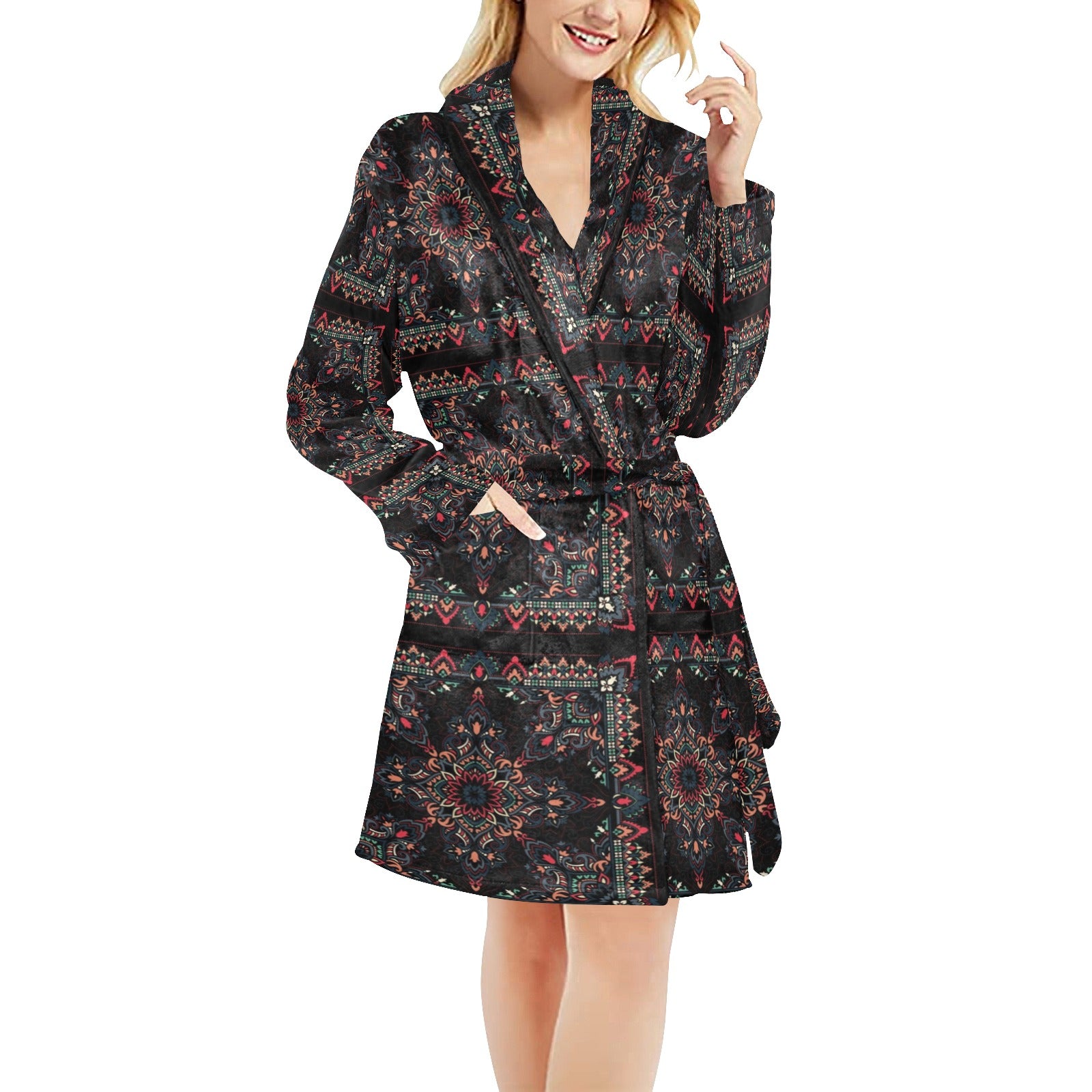 Bandana Print Design LKS307 Women's Fleece Robe