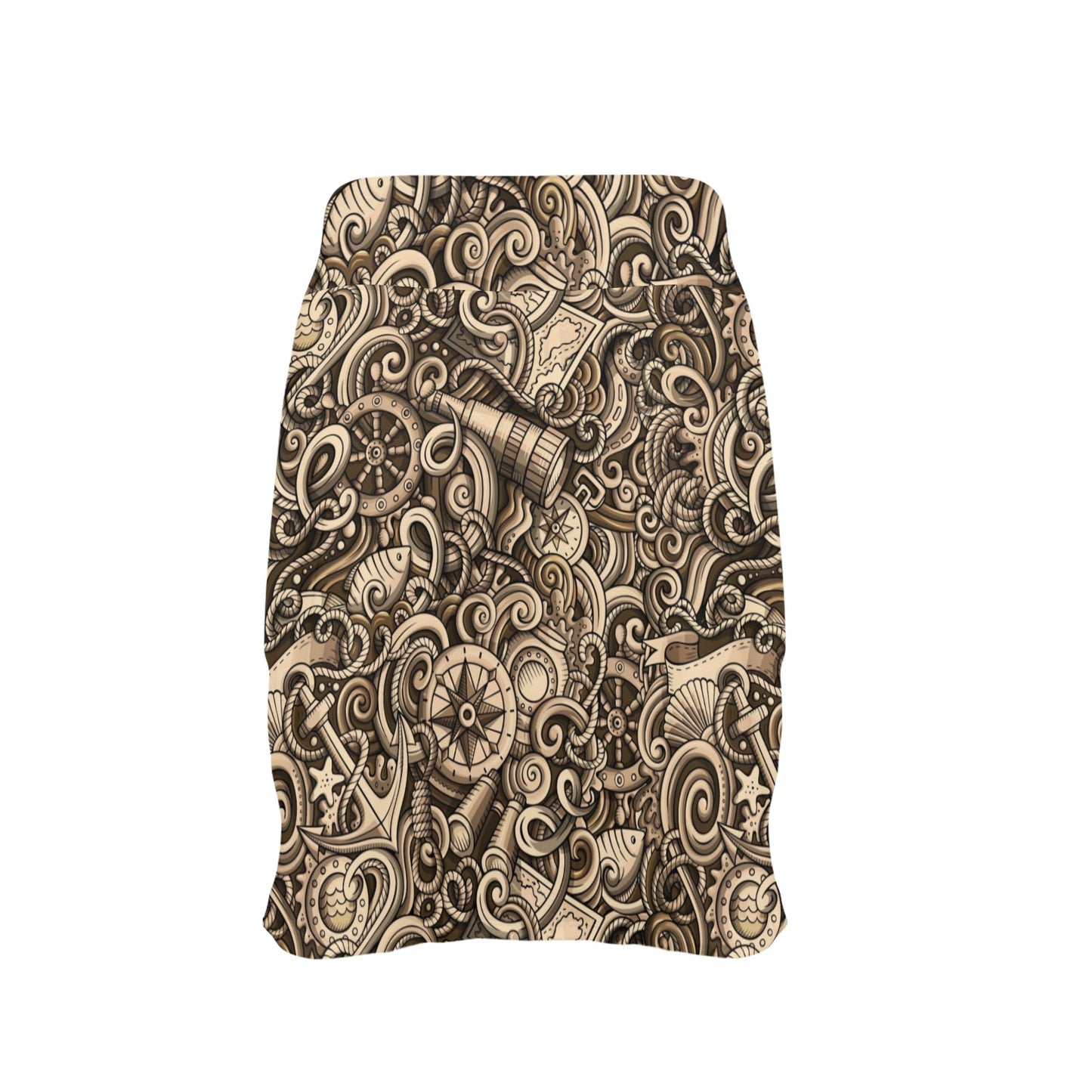 Nautical Tattoo Design Themed Print 17" Golf & Pickleball Skort with Pockets