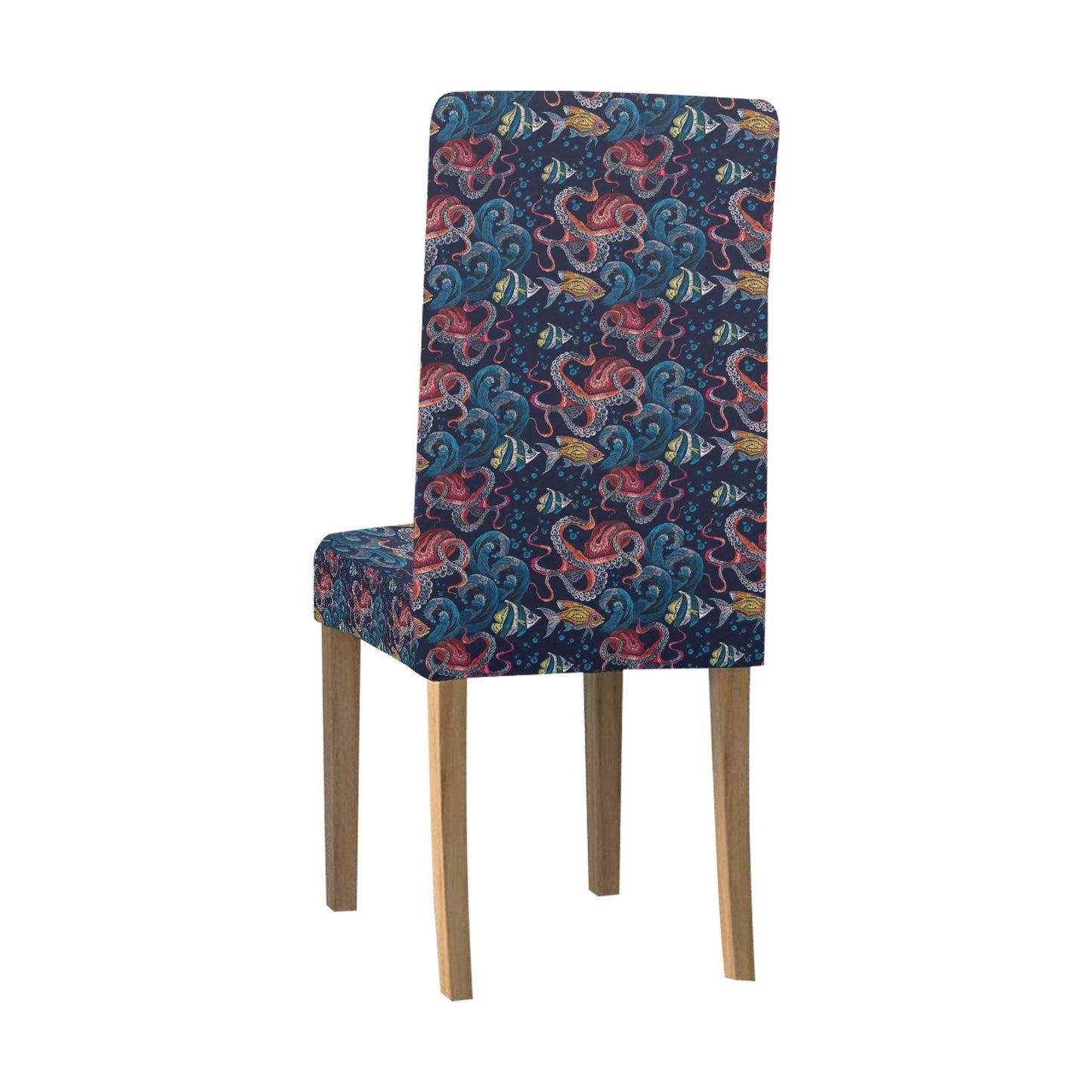 Underwater Giant Squid Print Design LKS302 Dining Chair Slipcover