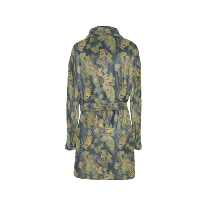 Camouflage Tropical Pattern Print Design 04 Women's Fleece Robe