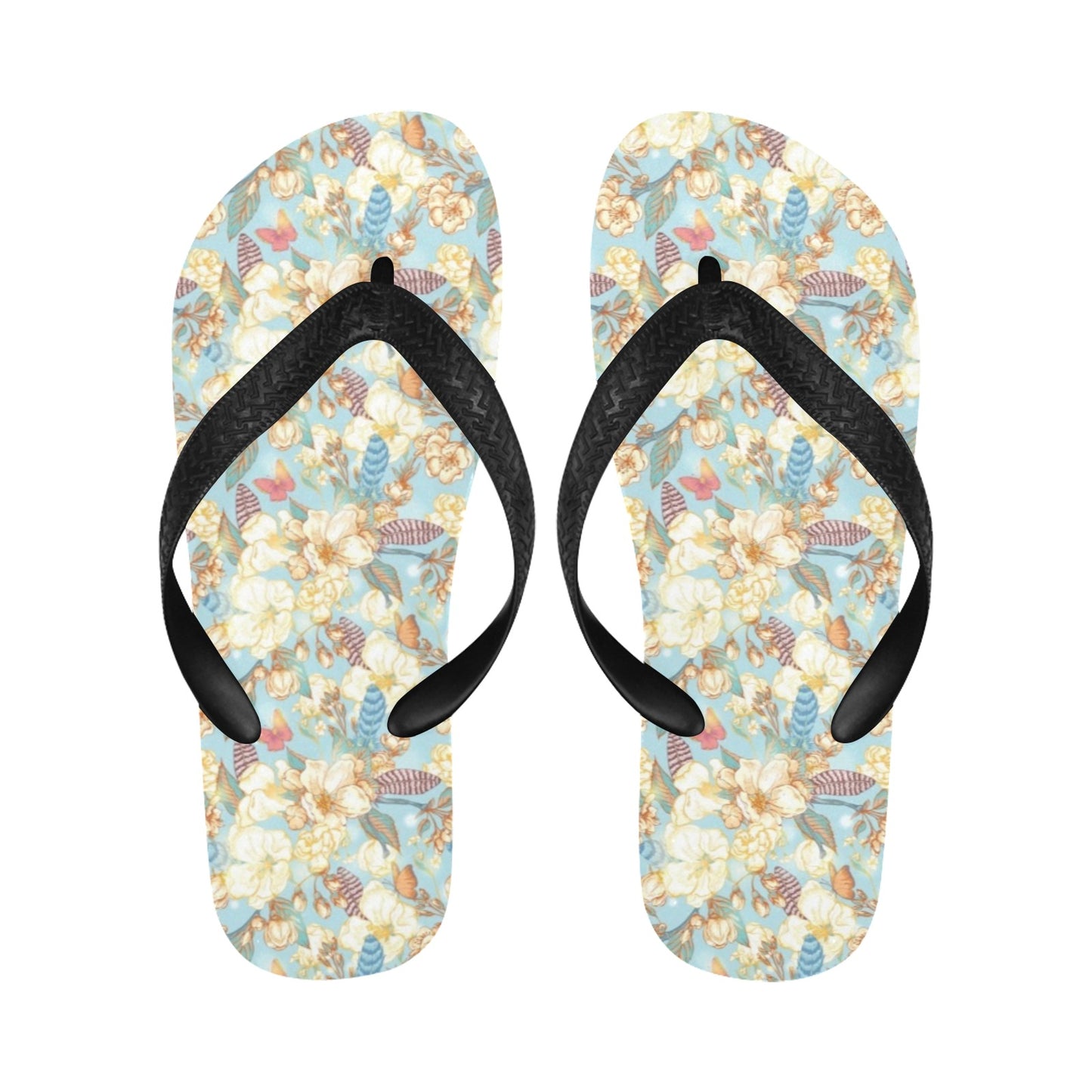 Summer Floral Print Design LKS302 Flip Flops