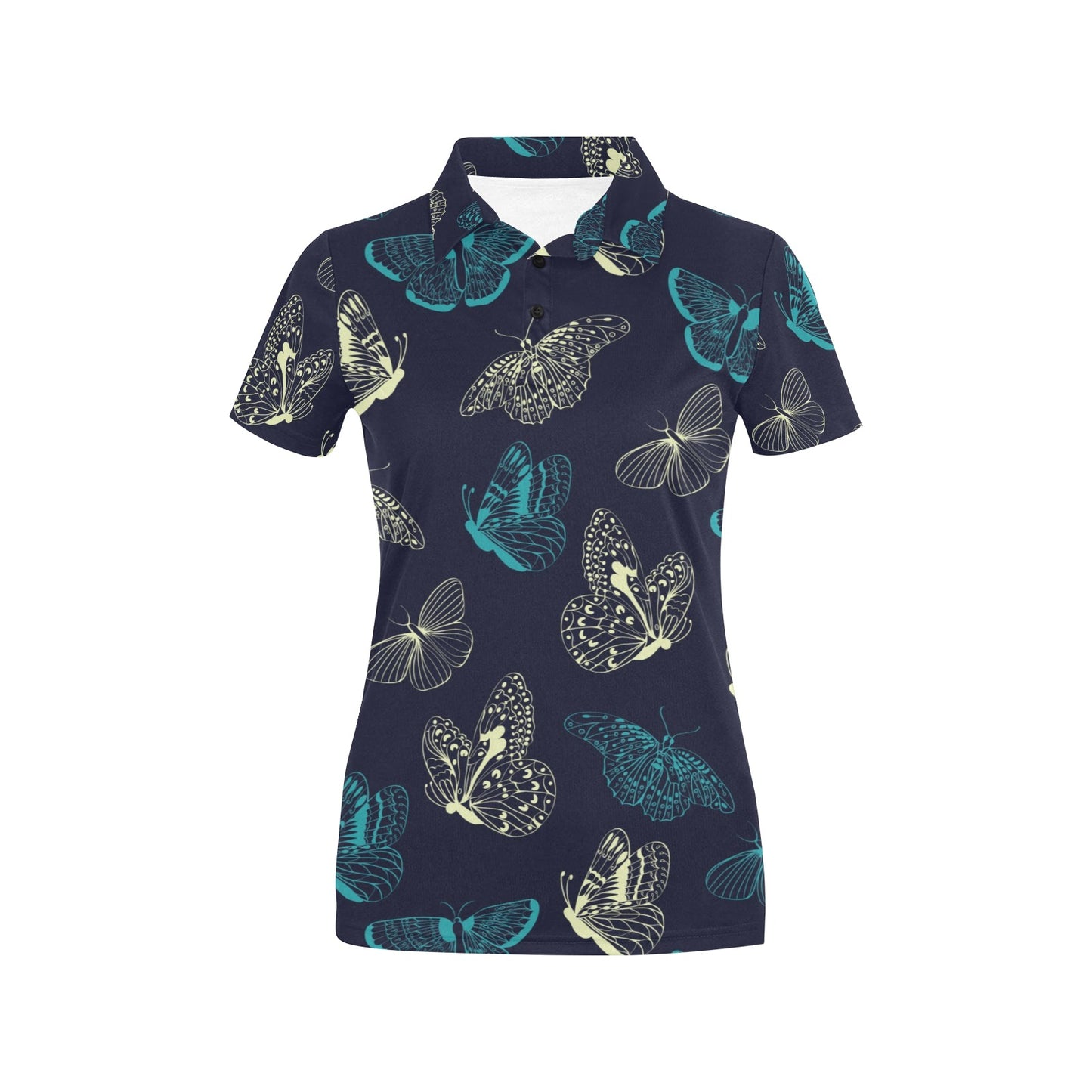 Monarch Butterfly Pattern Print Design 01 Women's Polo Shirt