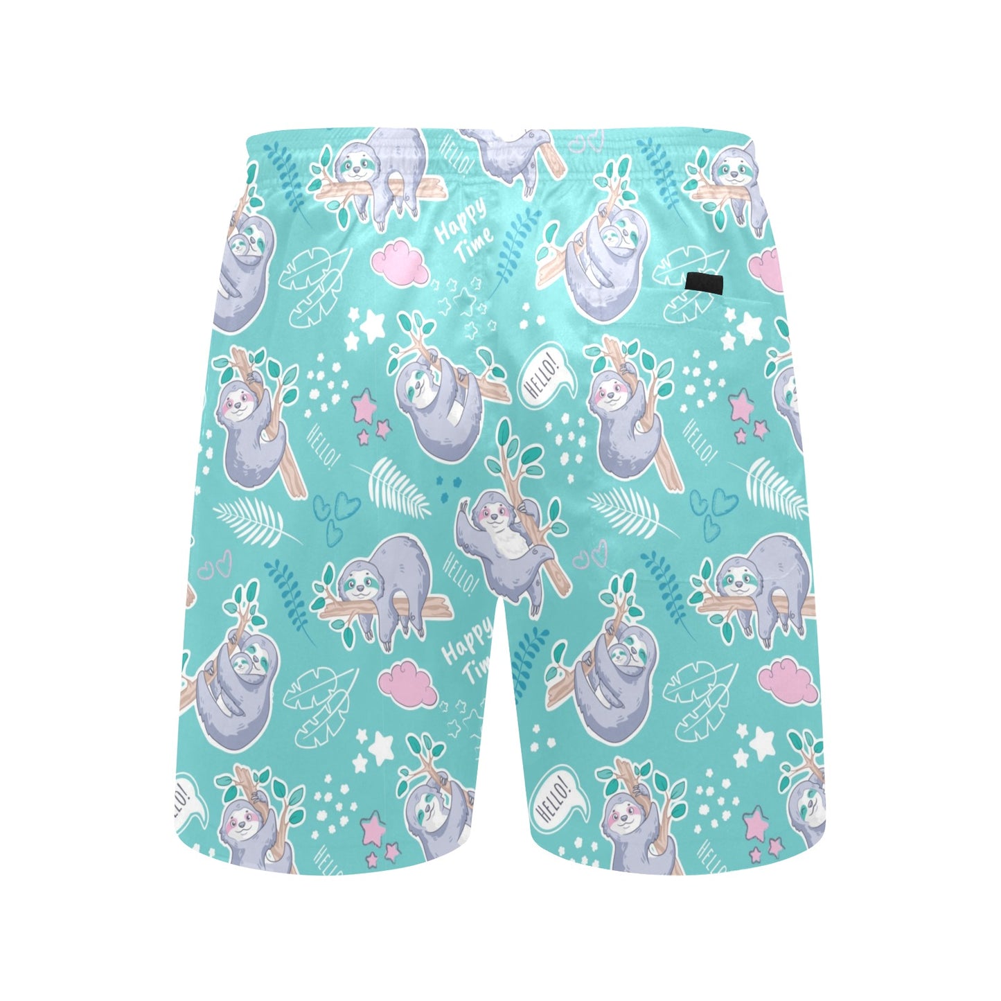 Sloth Print Design LKS309 Men's Swim Trunks Beach Shorts