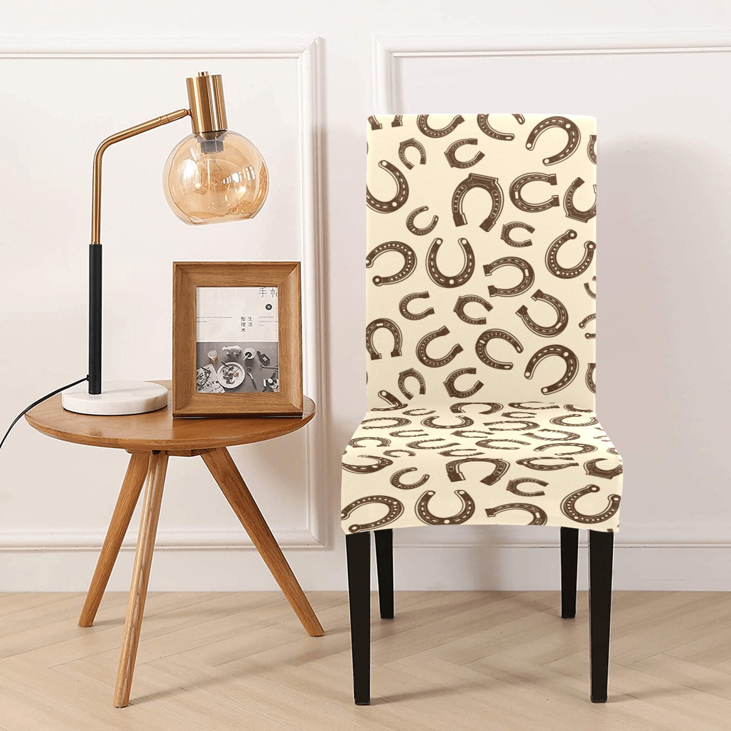 Horseshoe Print Design LKS302 Dining Chair Slipcover