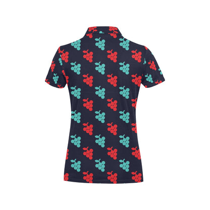 Grape Pattern Print Design GP07 Women's Polo Shirt