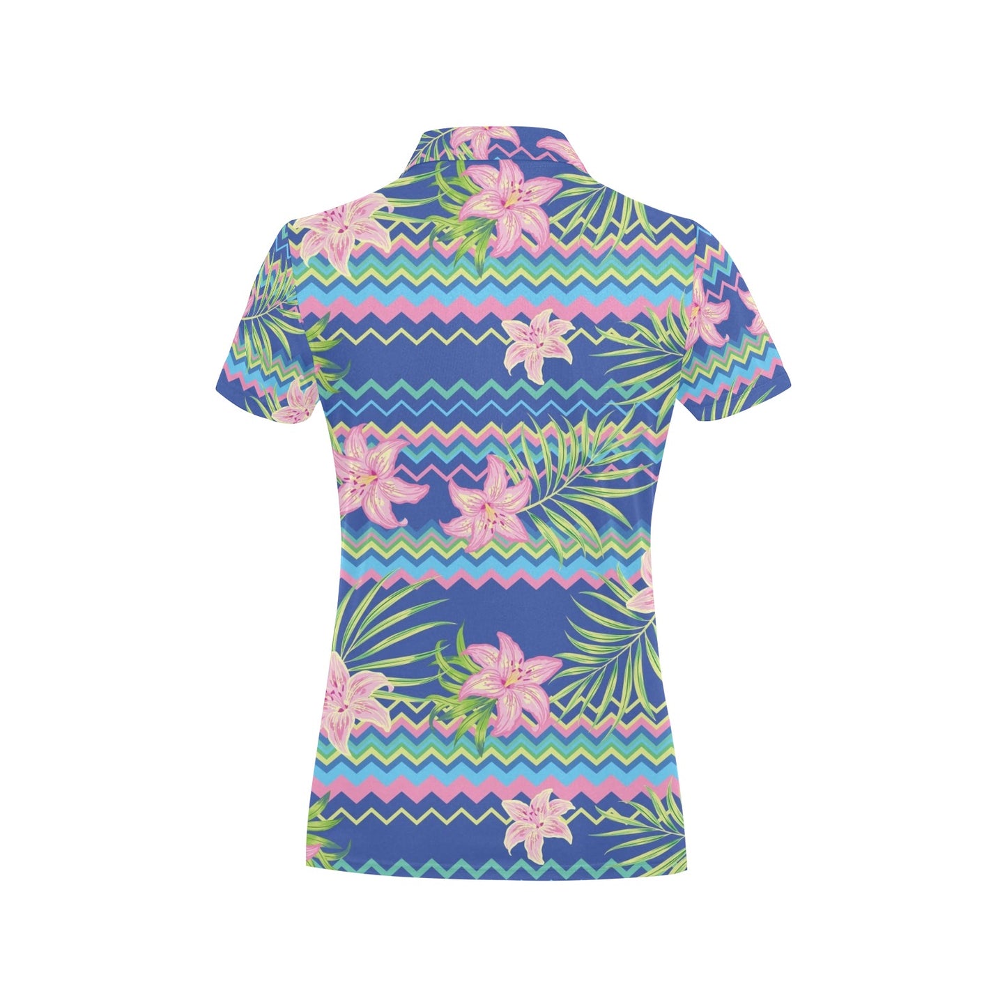 Lily Pattern Print Design LY015 Women's Polo Shirt