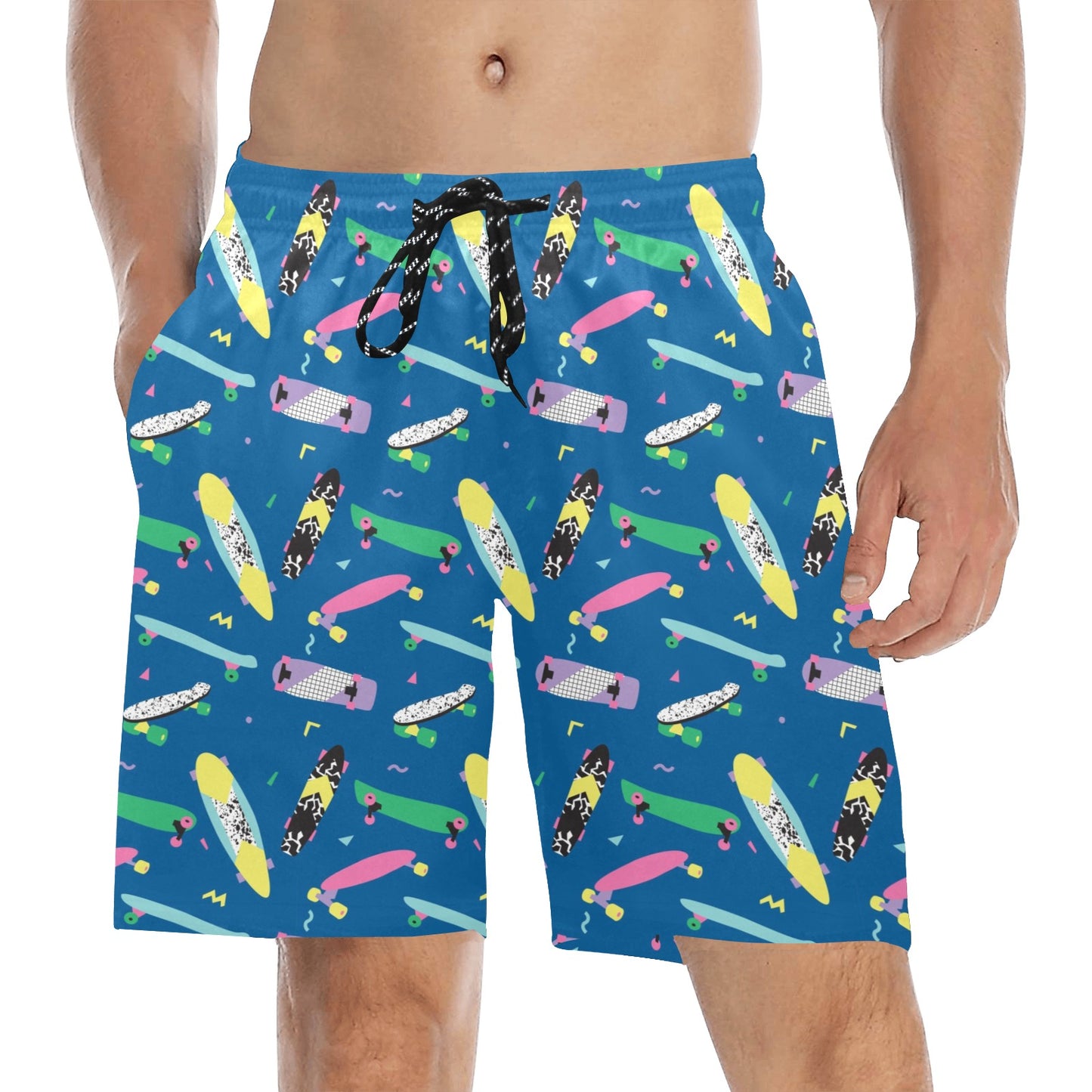 Skateboard Print Design LKS302 Men's Swim Trunks Beach Shorts
