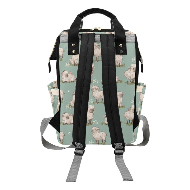 Sheep Print Design LKS405 Diaper Bag Backpack