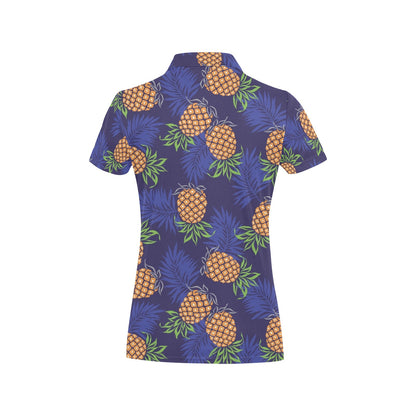 Pineapple Pattern Print Design PP02 Women's Polo Shirt