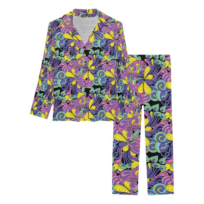 Trippy Print Design LKS305 Women's Long Pajama Set