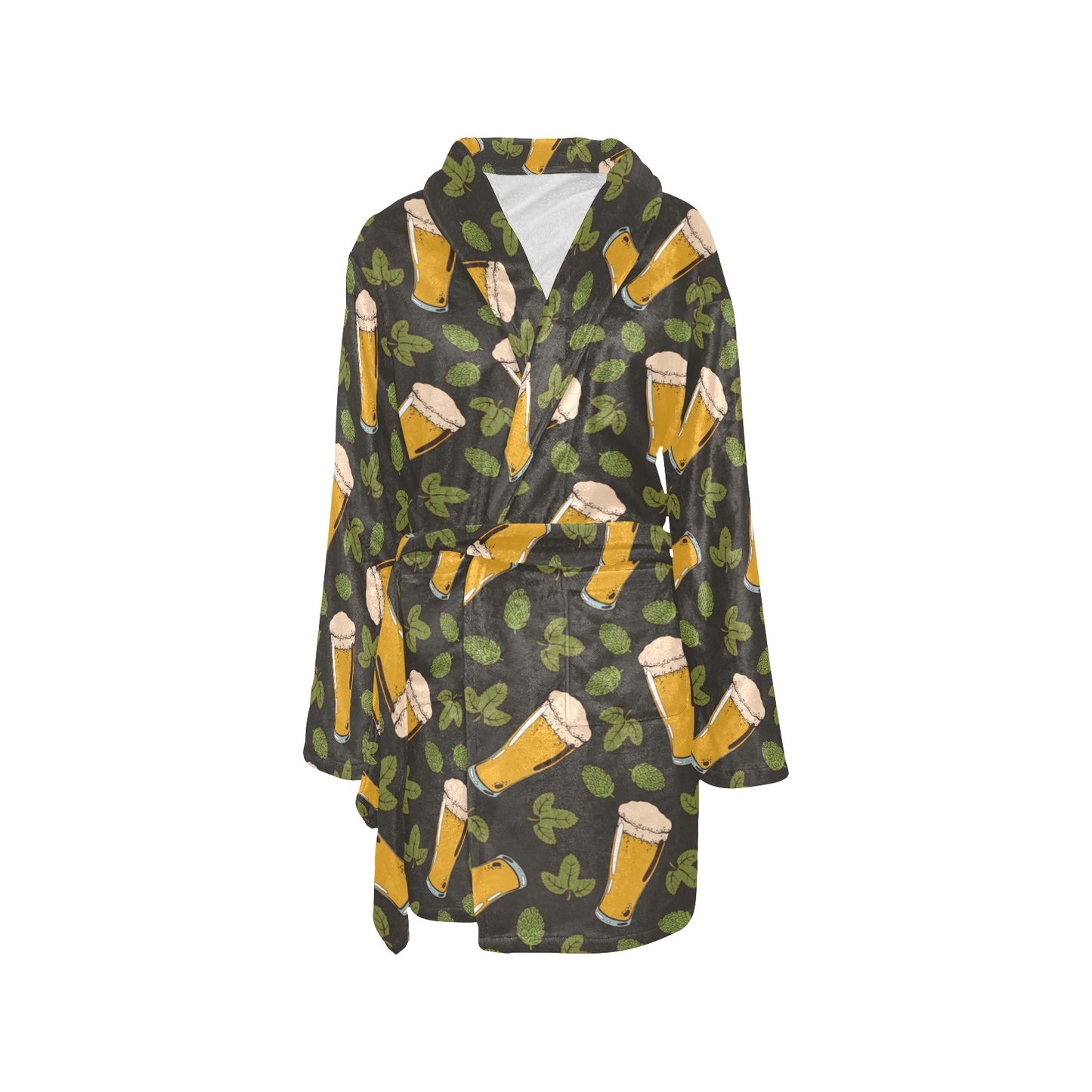 Beer Iris Pattern Print Design 02 Women's Fleece Robe