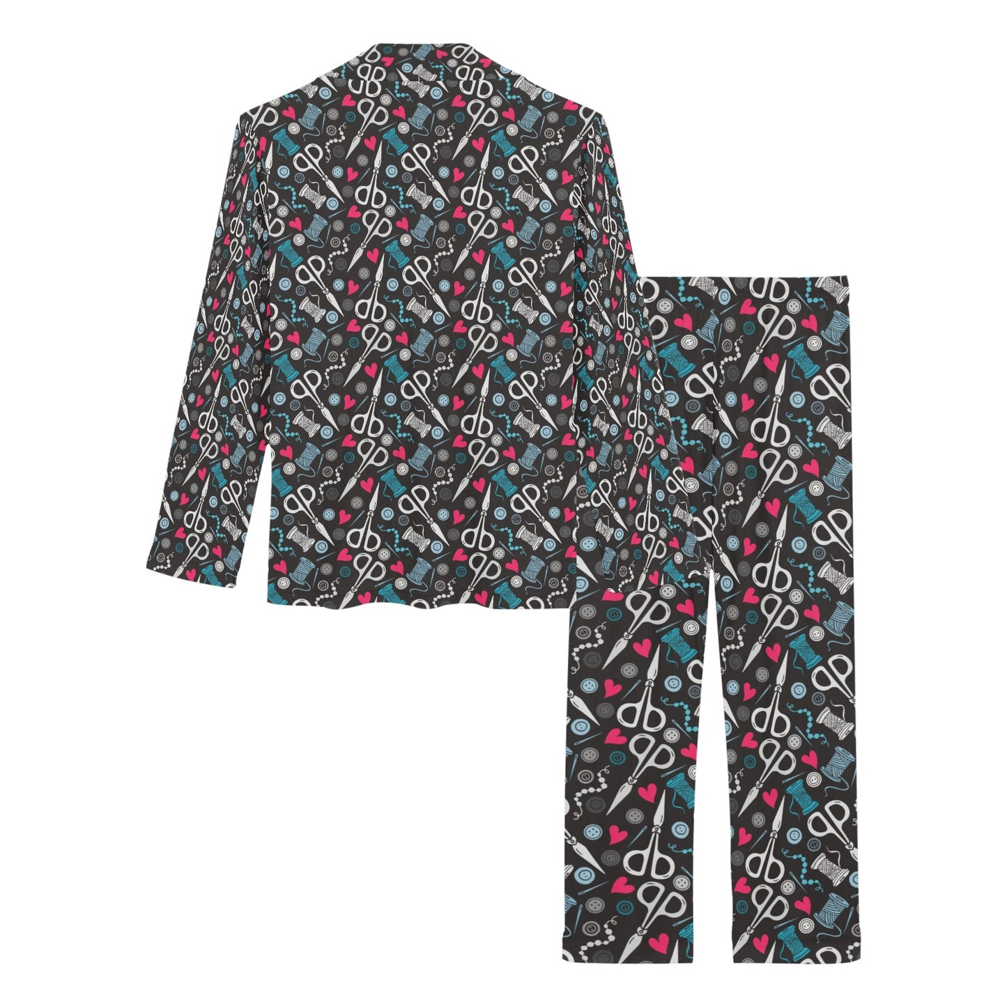 Sewing Equipment Print Design LKS305 Women's Long Pajama Set