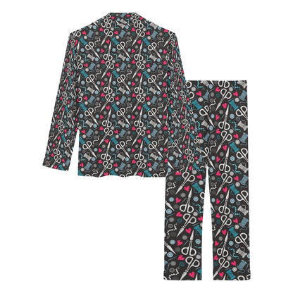Sewing Equipment Print Design LKS305 Women's Long Pajama Set