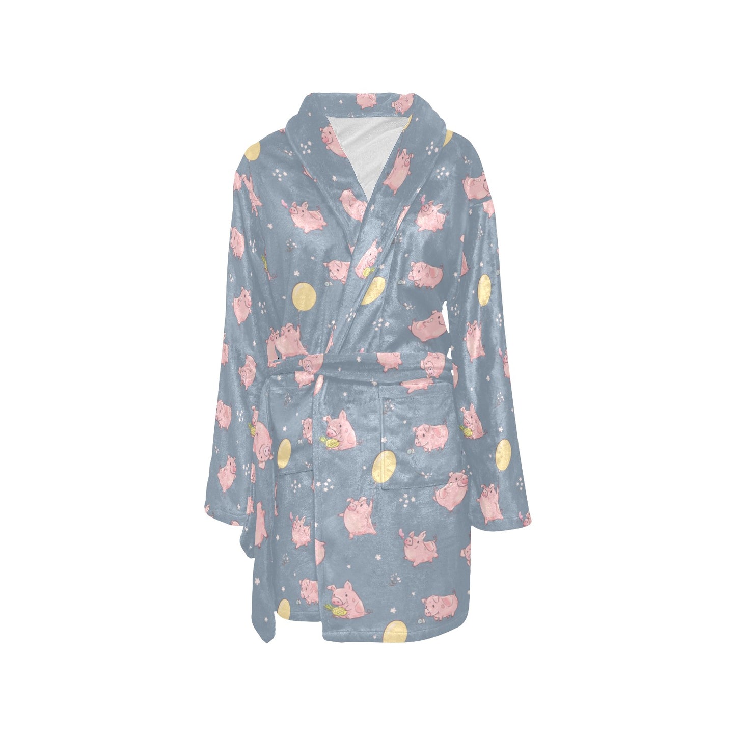Pig Print Design LKS405 Women's Fleece Robe