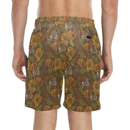 Thanksgiving Print Design LKS301 Men's Swim Trunks Beach Shorts