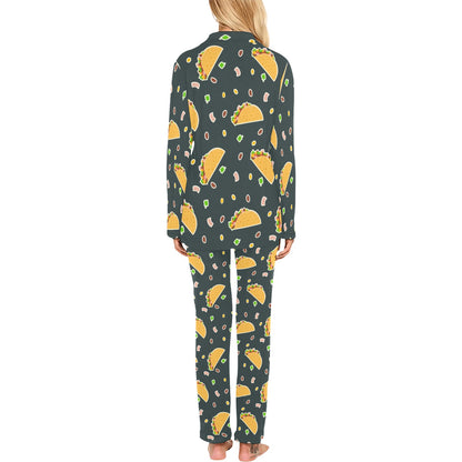 Taco Pattern Print Design TC02 Women's Long Pajama Set