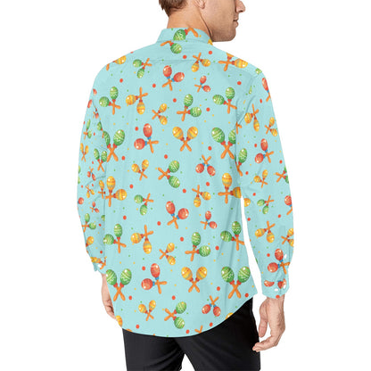 Maracas Print Design LKS402 Men's Long Sleeve Dress Shirt