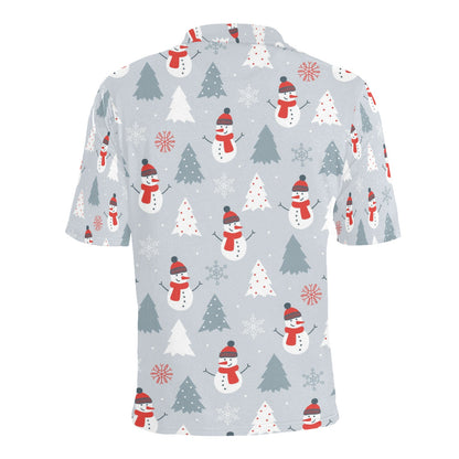 Snowman Print Design LKS302 Men Polo Shirt