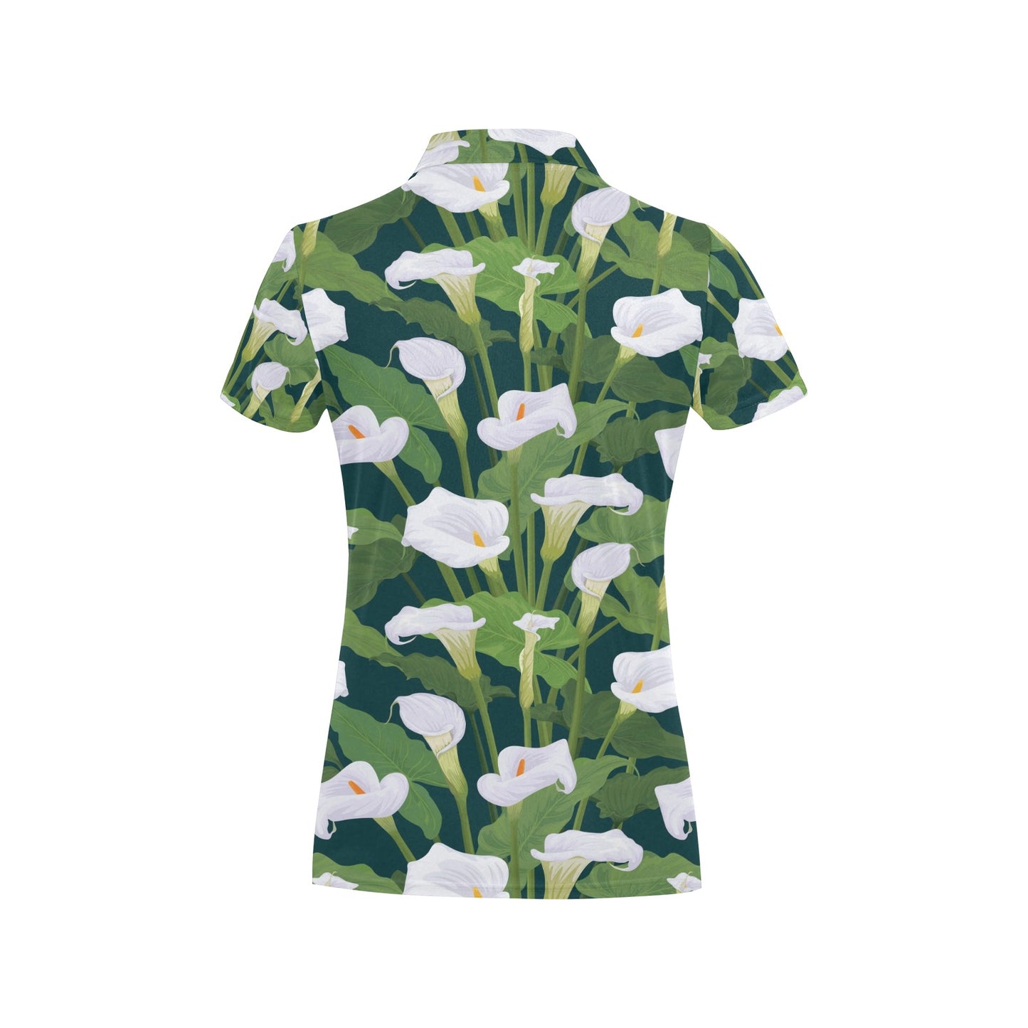 Lily Pattern Print Design 04 Women's Polo Shirt