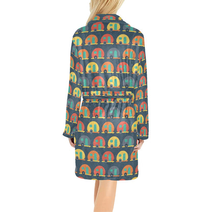 Camper Pattern Print Design 02 Women's Fleece Robe