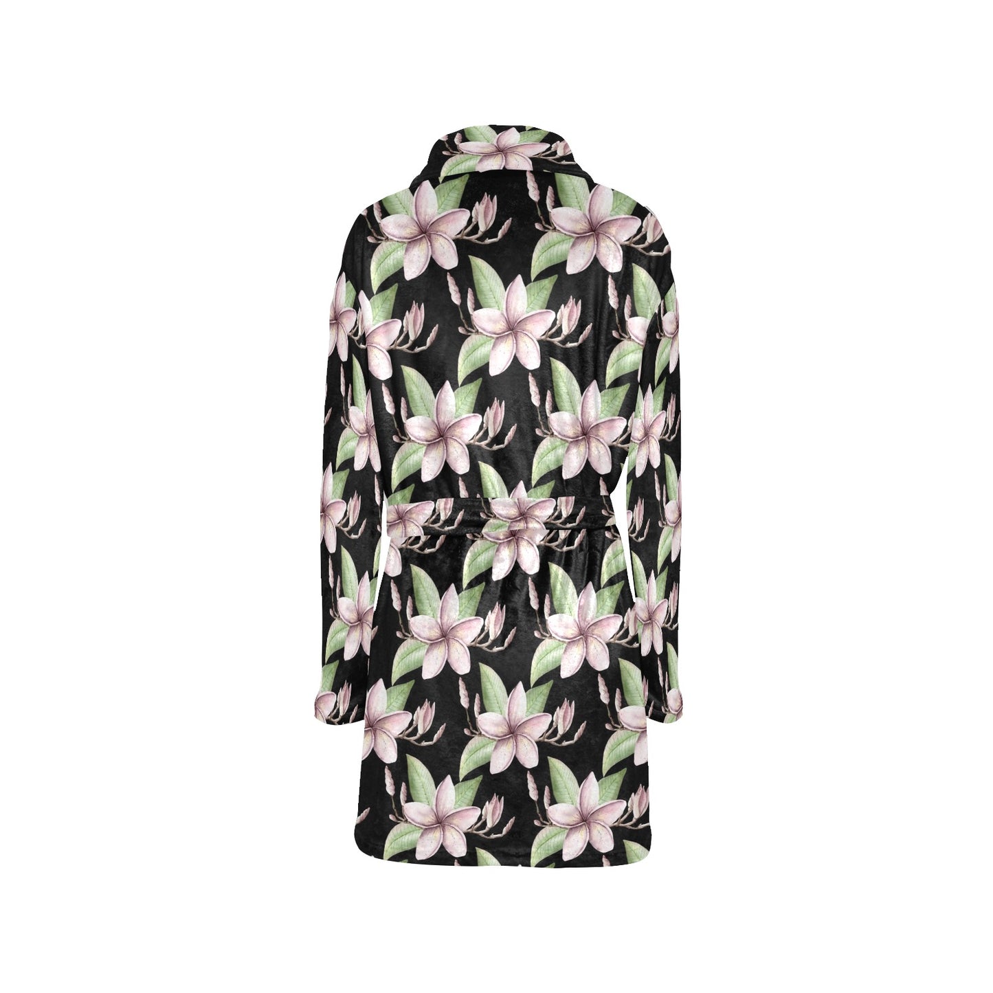 Plumeria Pattern Print Design PM02 Women's Fleece Robe