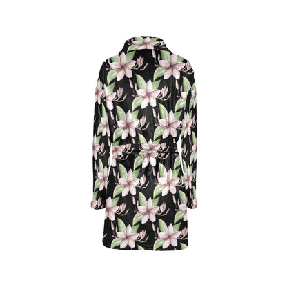 Plumeria Pattern Print Design PM02 Women's Fleece Robe