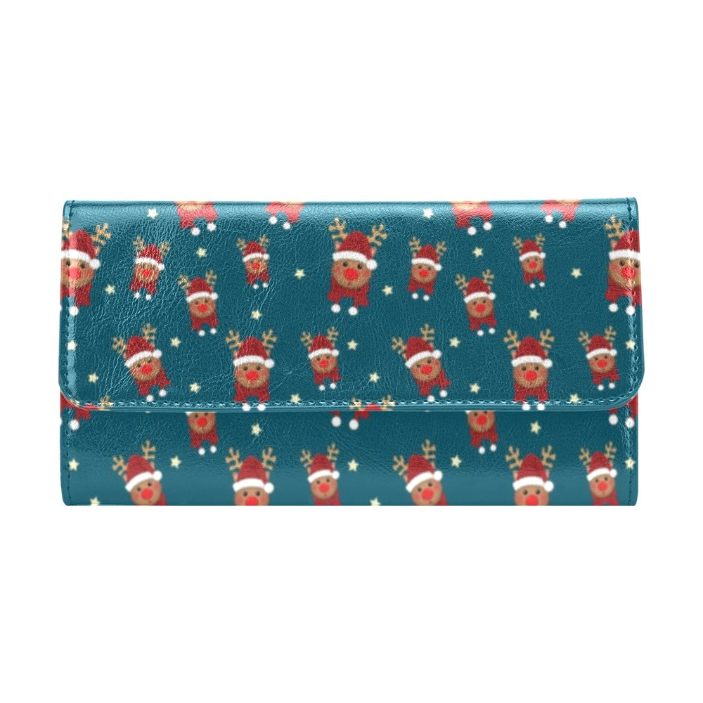 Reindeer Print Design LKS406 Women's Trifold Wallet