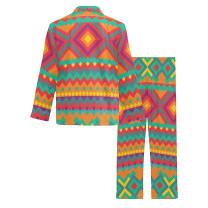 Mexican Pattern Print Design 04 Men's Long Pajama Set