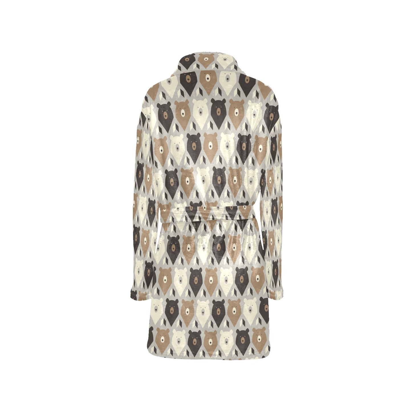 Bear Pattern Print Design 04 Women's Fleece Robe