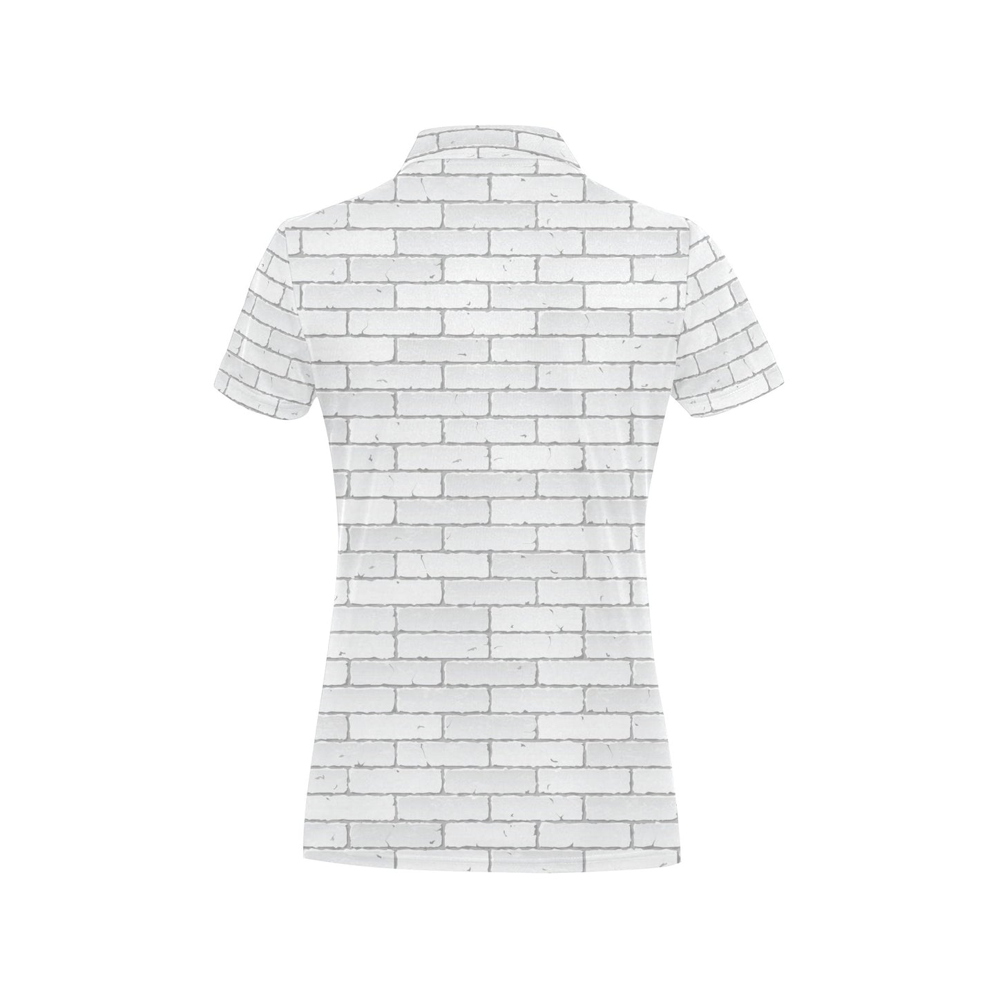 Brick White Pattern Print Design 03 Women's Polo Shirt
