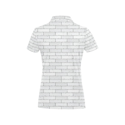 Brick White Pattern Print Design 03 Women's Polo Shirt