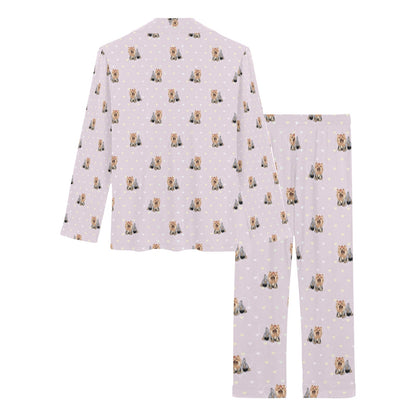 Yorkshire Terriers Print Design LKS302 Women's Long Pajama Set
