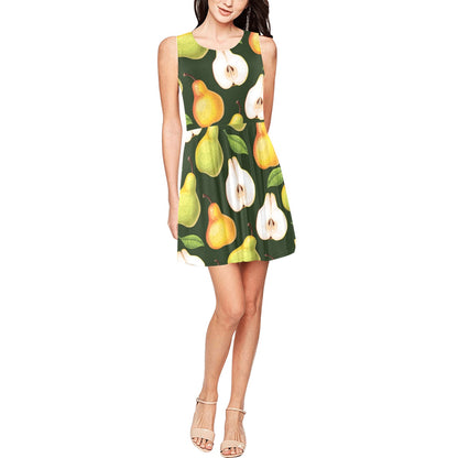 Pear Pattern Print Design PE06 Sleeveless Dress