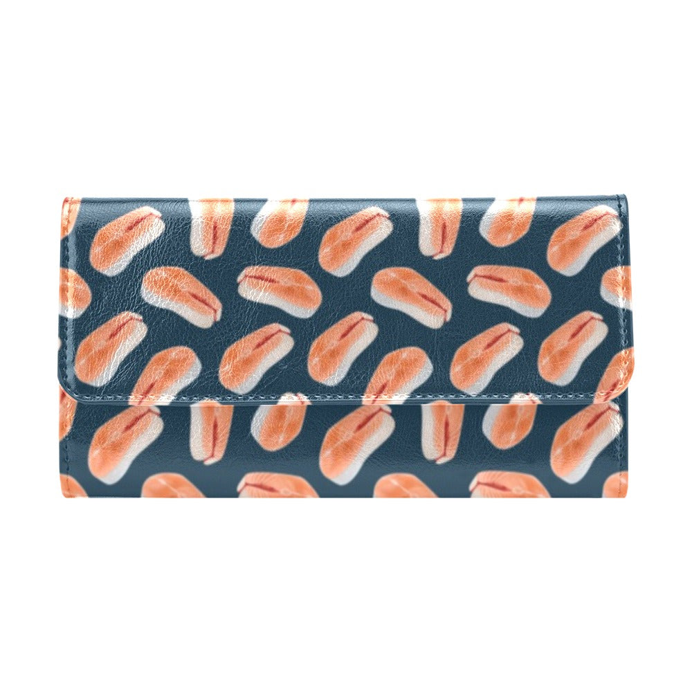 Salmon Steak Print Design LKS306 Women's Trifold Wallet