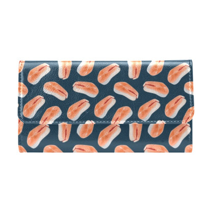 Salmon Steak Print Design LKS306 Women's Trifold Wallet