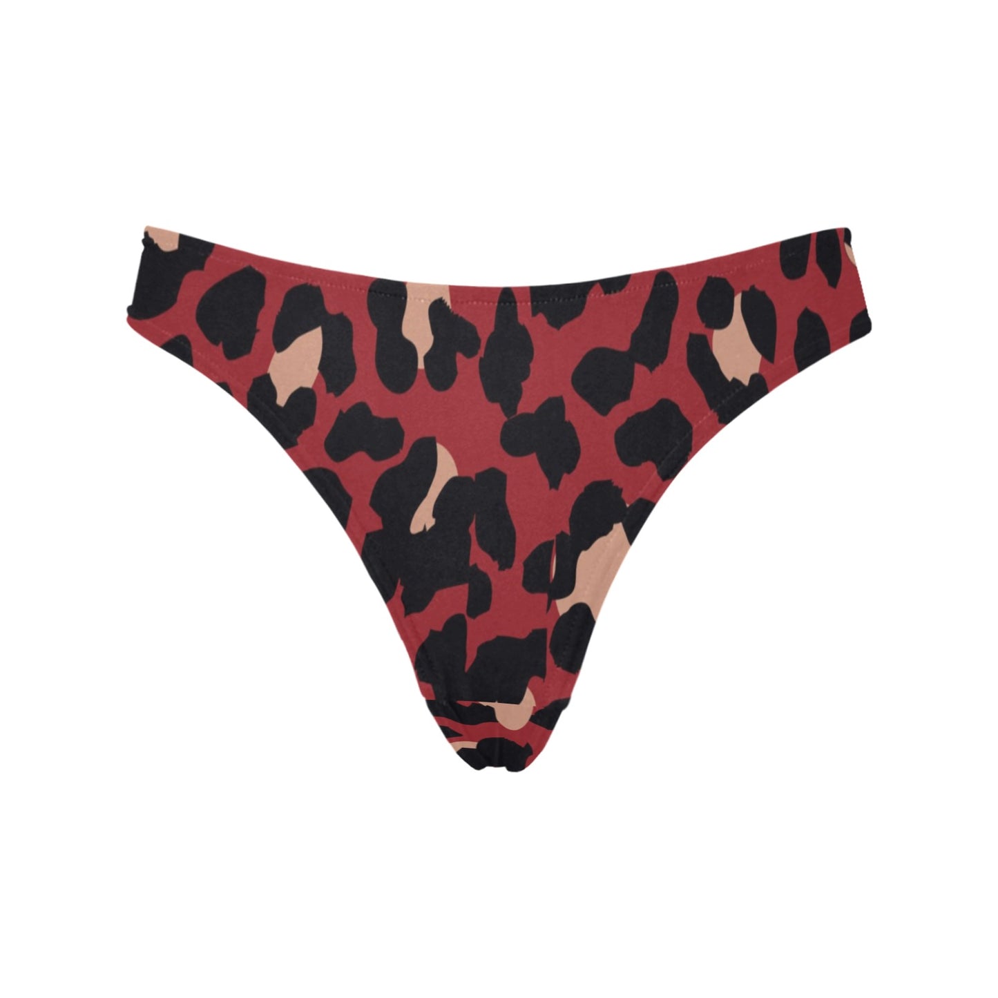 Cheetah Red Print Pattern Women's Thongs
