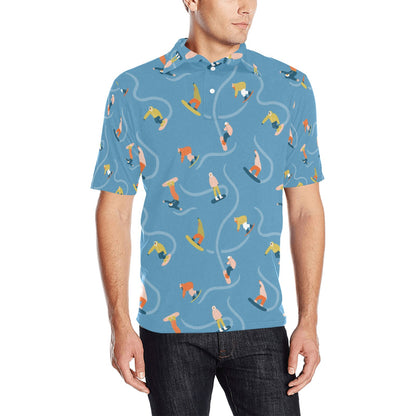 Snowboard Print Design LKS303 Men Polo Shirt