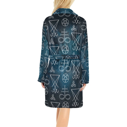 Pentagram Pattern Print Design A03 Women's Fleece Robe
