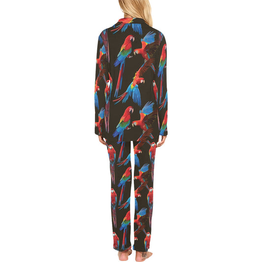 Macaw Pattern Print Design 04 Women's Long Pajama Set